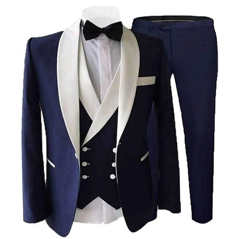 Burgundy Men Suits Slim fit Custom Wedding Men Tuxedos Formal Business 3 Pieces Suits Jacket Vest Pants Trajes De Hombre