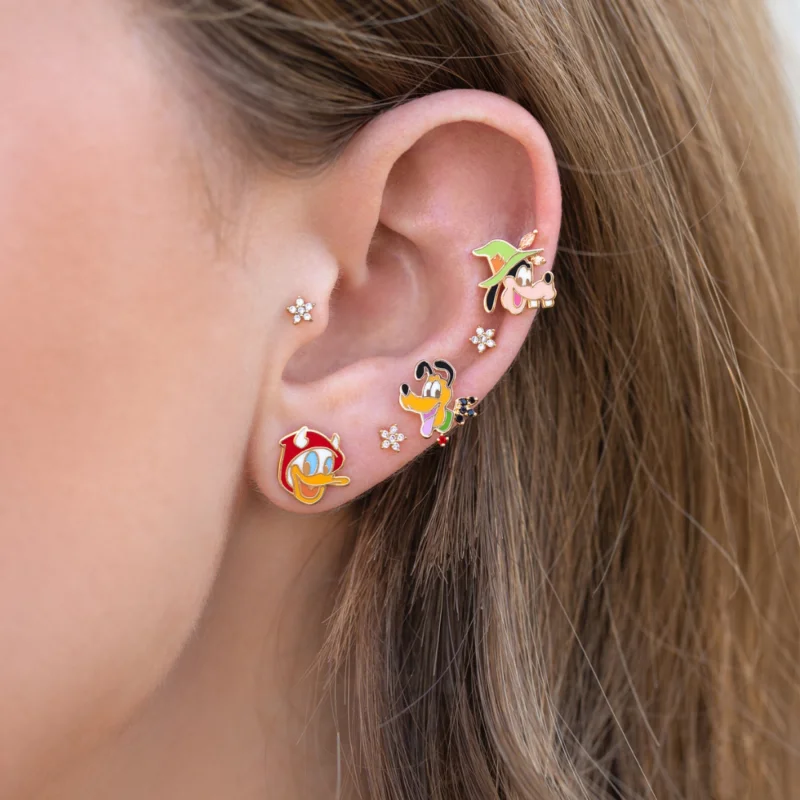 4PCS New Ins Halloween Pumpkin Zircon Cute Cartoon Stud Earrings Set For Women Girls Party Jewelry Gift