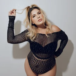 Maternity Dresses For Photo Shoot Sexy Fashion Long Sleeve Stretch Jumpsuits Women Fishnet Underwear Sexy Lingerie Plus Size