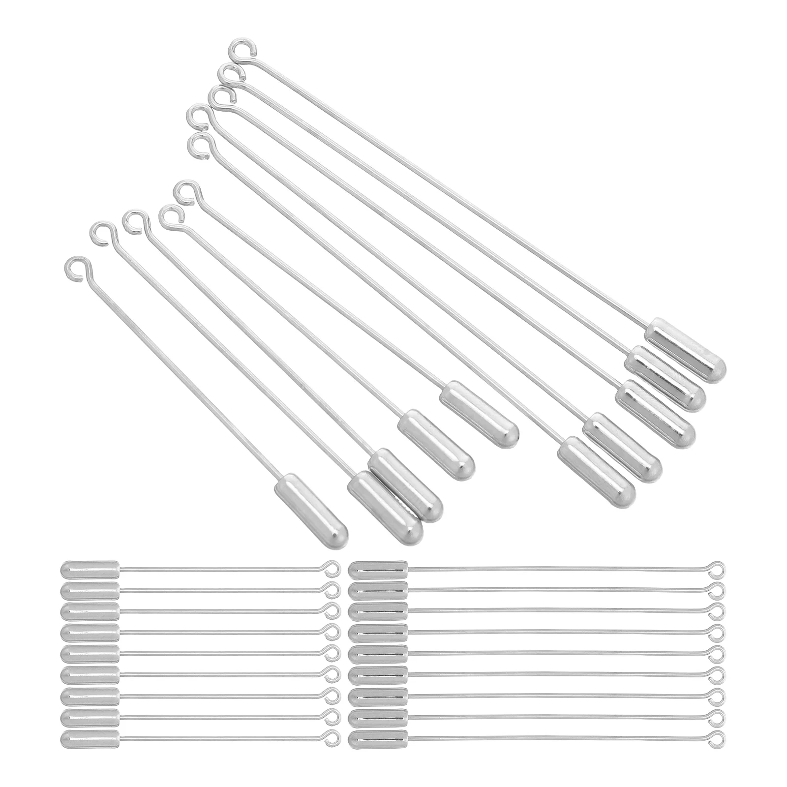 

40 Pcs One-line Pin Collar Needle Brooches Lapel Earrings Chain Copper Suit for Men