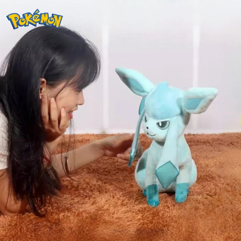 32/60CM Pokémon Glaceon Peluches dibujos animados Anime Kawaii Peluche Animal relleno cómodo muñeco suave ornamento juguete para regalo para niños