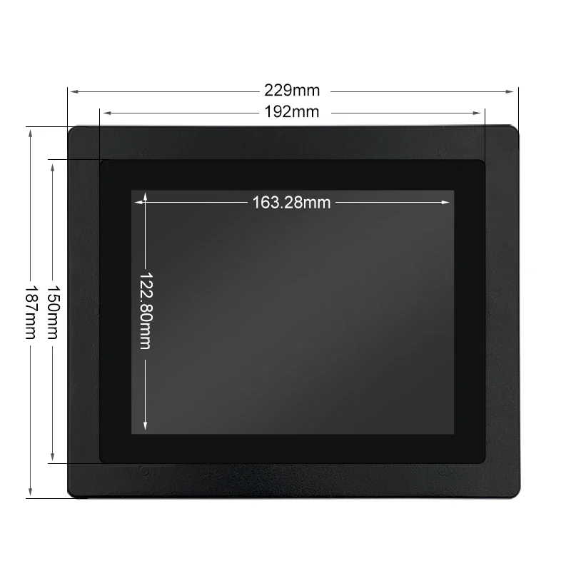 8 inch 1024*768 IPS HD-MI VGA BNC Capacitive touch screen Metal Aluminum Frame TFT Embedded pure flat industrial LCD LED