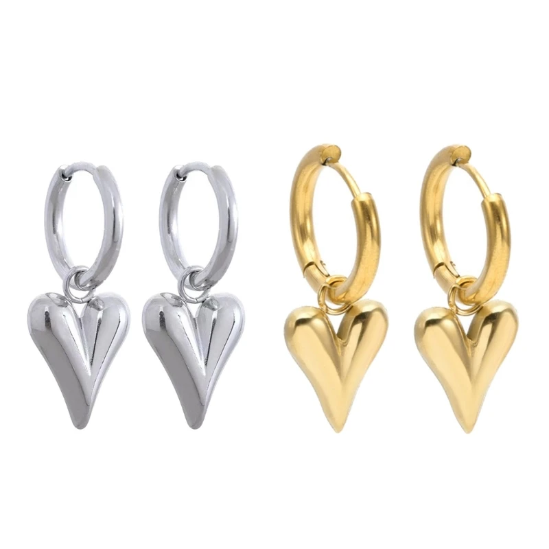 Love Heart Earrings for Women Huggie Hoop Earrings Accessory Comfortable Ear Adornments Party Jewelry