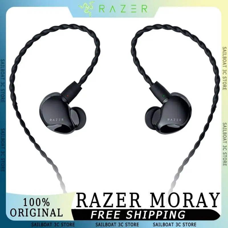 Razer MORAY Wired HiFi Earphone Hybrid Dual Drive Noise Reduction Ergonomics In Ear Monitor Headset Custom Music Gaming Earbuds