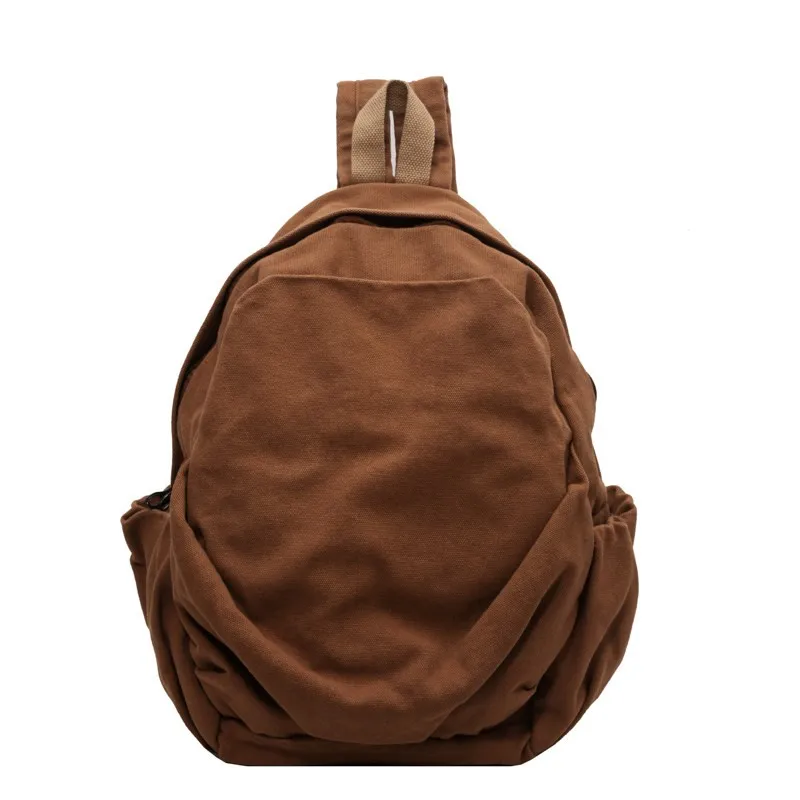 Womens Canvas Backpack High School Student Versatile Washing Style Double Shoulder Bag Harajuku Japanese Original Forest System