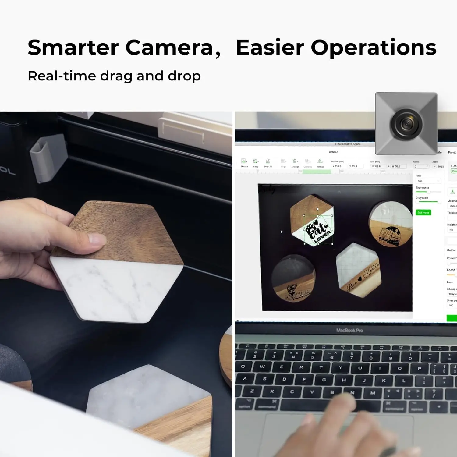 Xtool M1 10W 2-In-1 Lasergraveur Met Geïntegreerde Behuizing, Ra2 Pro, Materiaaldoos En Camera Inbegrepen Vinly Cutter Machine