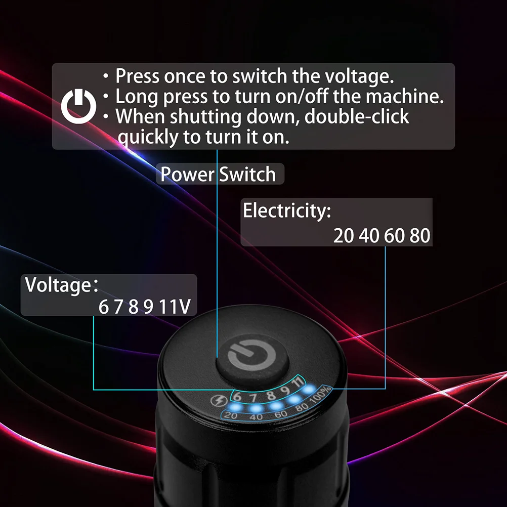 

USB-цифровой дисплей, регулятор мощности для татуировок, премиальный алюминиевый сплав, легкий портативный стабилизатор напряжения, инструмент для татуировки