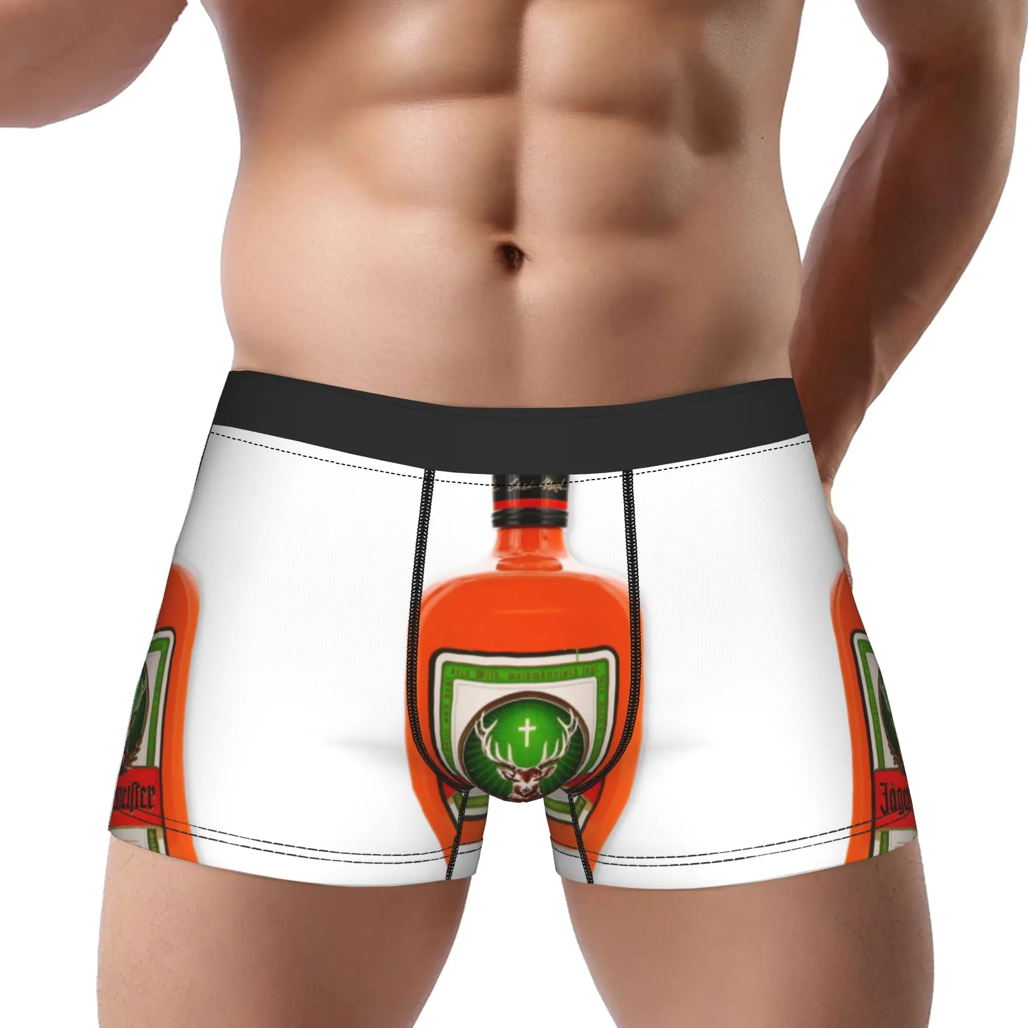 

jJägermeister Orange Bottle 2 Jägermeister Underpants Breathbale Panties Man Underwear Comfortable Shorts Boxer Briefs