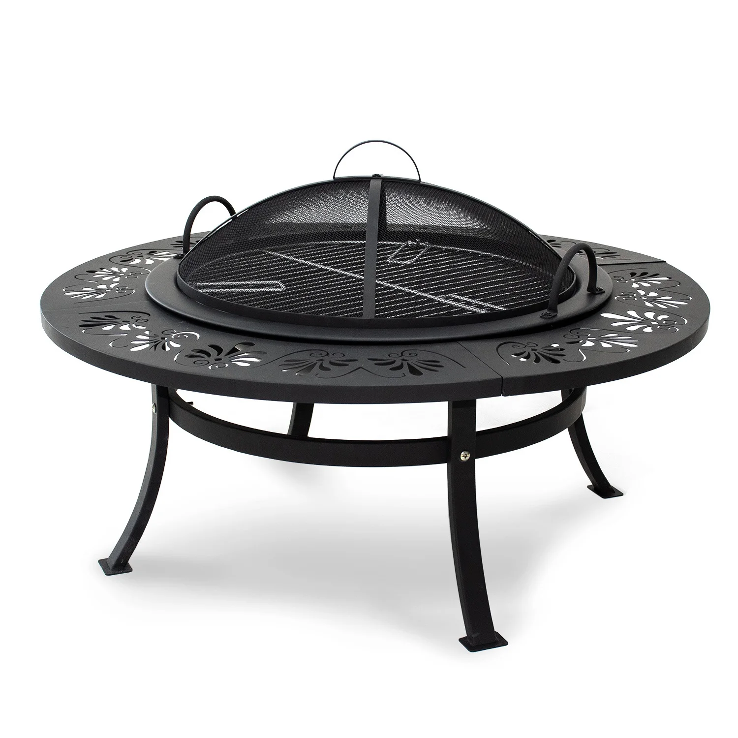 Heavy  Steel Fire Pit Garden and Backyard BBQ Fire Pit with Black Heat Resistant Coating