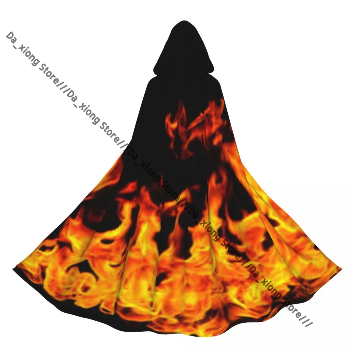 Унисекс Хэллоуин Плащ Цветущий Огонь Накидка С Капюшоном Средневековый Костюм Ведьмы Викки Вампир