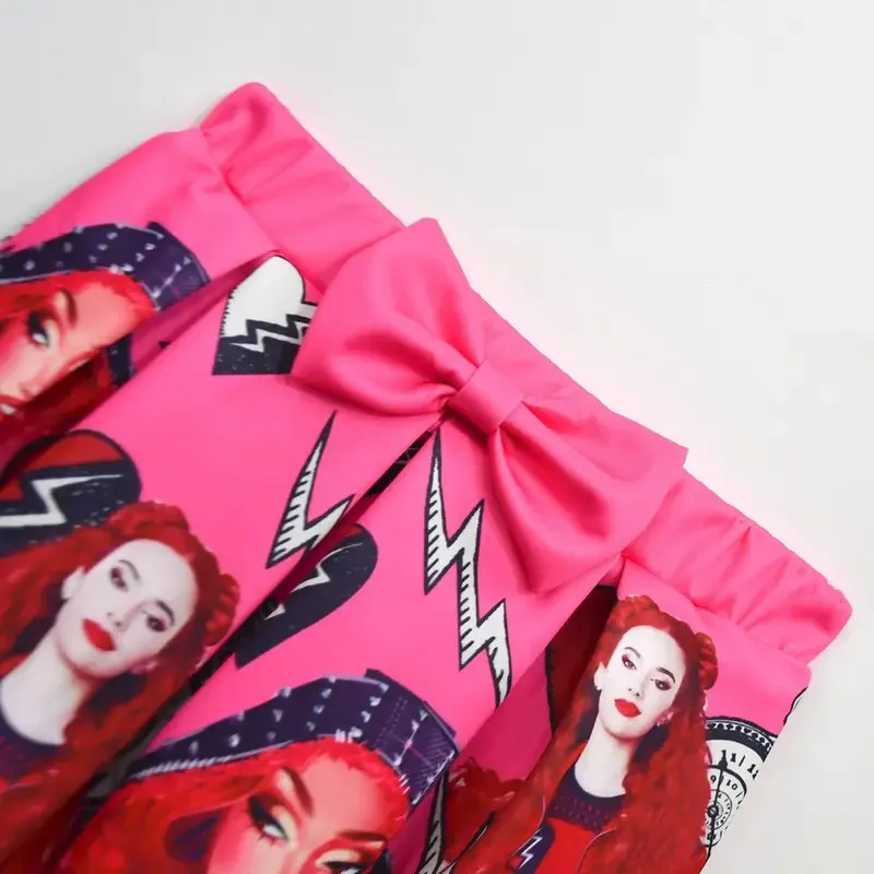 Children Clothing Sets Girls The Rise of Red Descendants 4 Cosplay Tshirt Tops and Skirt Bag Baby Kids Birthday Party Costumes