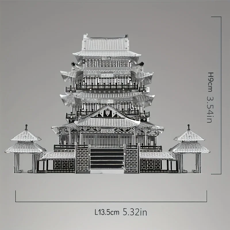 No-Glue Metal Puzzle Assembly Toy Castle Model 3D Three-Dimensional Game Puzzle Creative Toy Ancient Architecture House Model