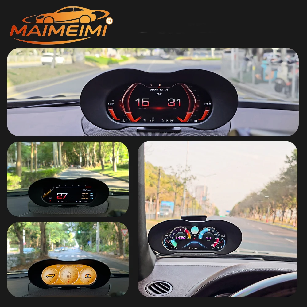 P5 Speedometer Head Up Display Digital Dashboard on-Board Computer LCD Display Fuel Consumption with Alarm Functions