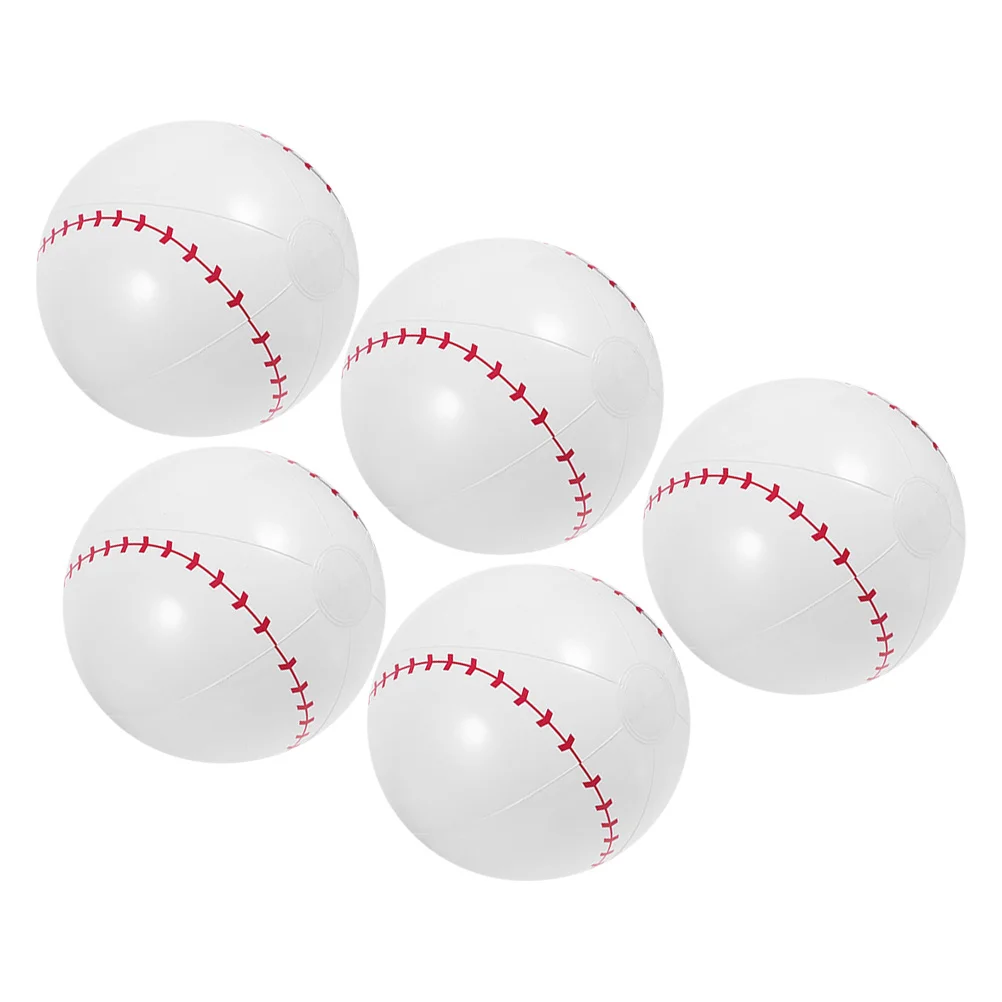 5Pcs Inflatable Sports Balls Realistic Design Summer Pool Beach Party Decor Beach Balls Children's Baseball Toys