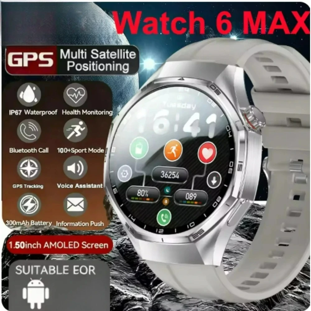 

2027 Watch 6 Pro Smart Watch AMOLED Screen Tracker HD Bluetooth Call Waterproof Sports Health Monitoring Smartwatch Men