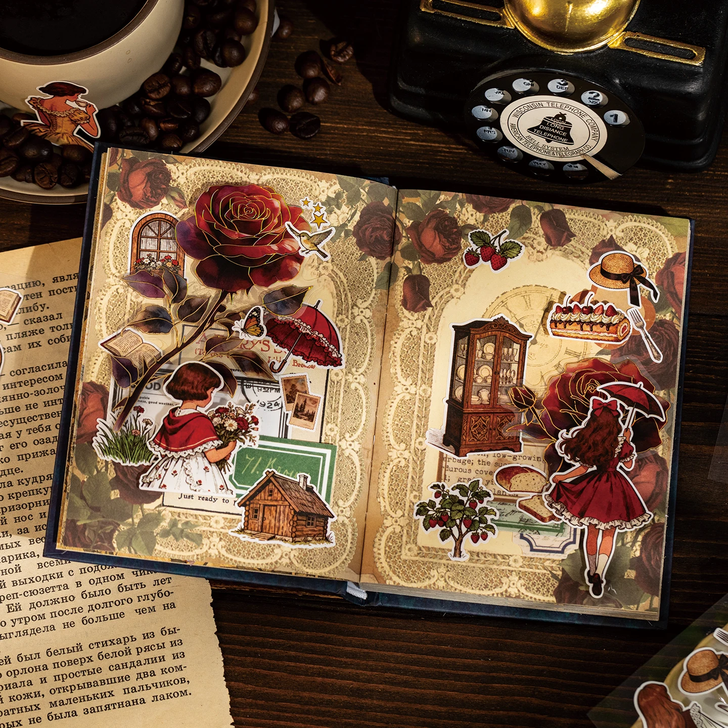 12 ورقة/حزمة ملصقات موضوع الكرتون للحرف اليدوية ، سكرابوكينغ ، مجلة ، حافظة الهاتف ، الكمبيوتر المحمول ، الغيتار ، شارات الفينيل مقاوم للماء #4