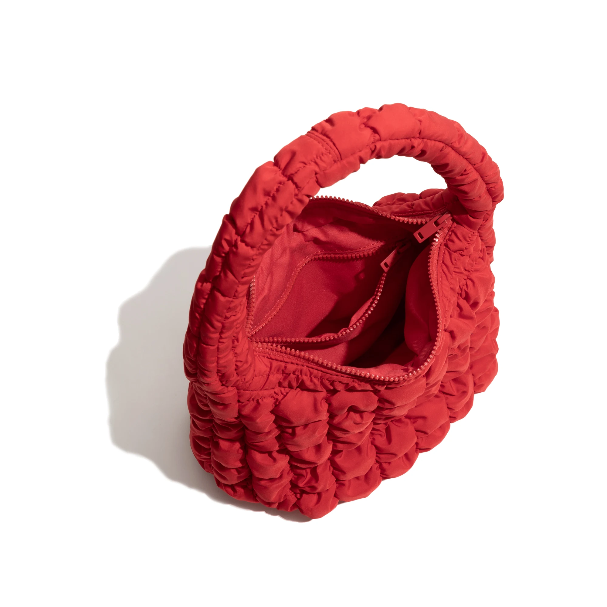 KOKOPEAS Puffer Bubble Hobo Handbag Solid Color Pad Down Quilted Fashion Phone Purse Korean Style Shopping Clutch Bag For Girl