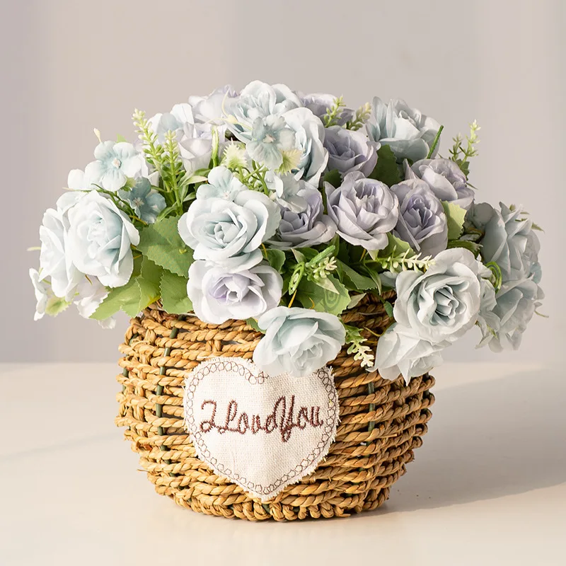 Artificial Flowers Silk Rose Bouquet For Festival Garden Home Table Vase Wedding Bridal Bouquet Decorati Diy Stage Prop Hotsales