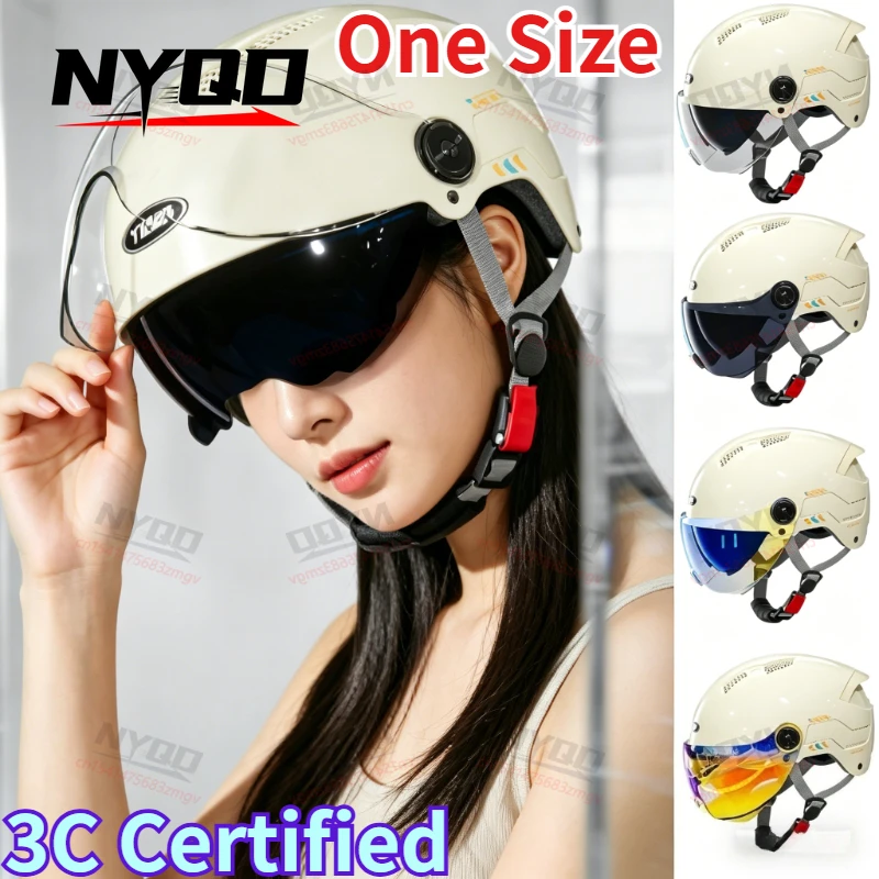 

3C Certified Half Helmet Summer UV Protection Lightweight Motorcycle Scooter Helmet Universal For Men Women Daily Riding Gear