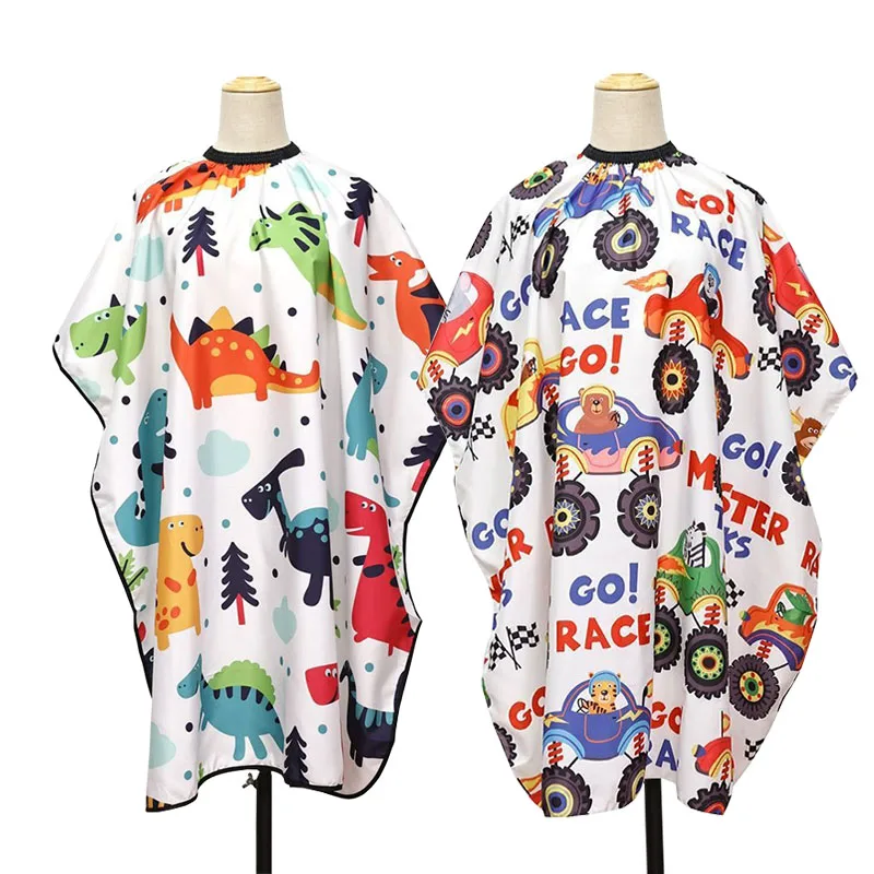 

New Kids Cartoon Haircut Hairdresser Barber Wrap Waterproof Cape Professional Hair-Cut Salon Gown Care Styling Supplies RFWJ02