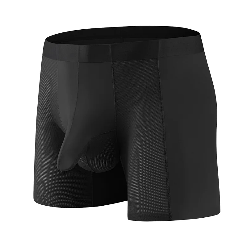 Boxer à jambes longues pour hommes, Ice InjSexy U Penis Powder, sous-vêtements de sport éléphant antarctique, culotte respirante, caleçon allongé