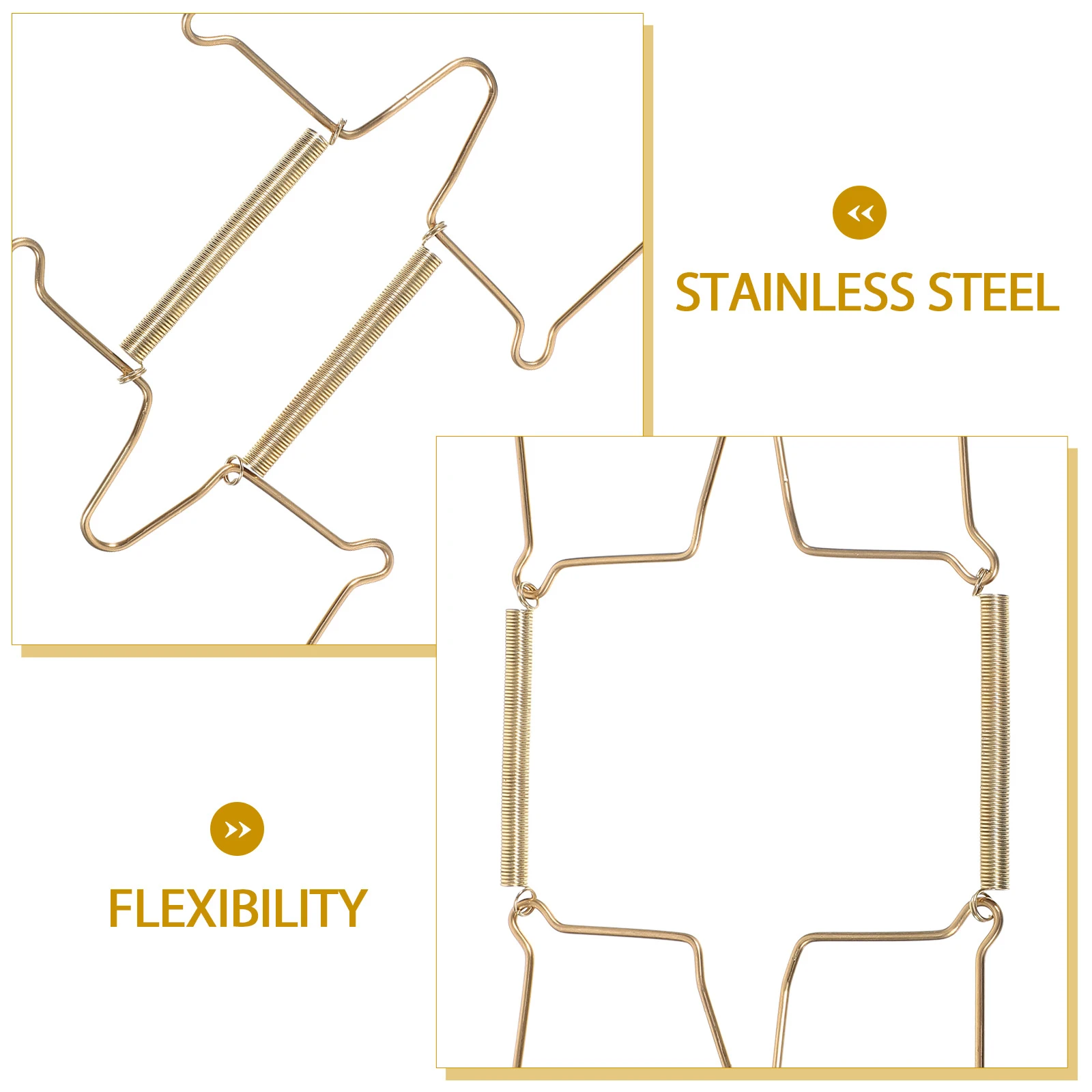 

2pcs U Shaped Spring Hooks for Wall Invisible Plate Hangers 8 Inch Stainless Steel Kitchen Rack Display Dish Wall Mount