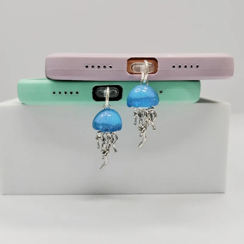 المألوف الهاتف الغبار التوصيل سحر حالمة الحلو قنديل البحر تهمة ميناء التوصيل آيفون نوع C لطيف قلادة ملحقات الهاتف