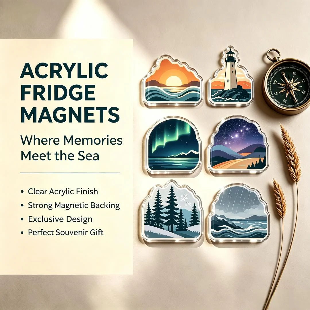 Manufacturer Custom Logo & Shape Souvenir Acrylic Fridge Magnets Cheap Custom DIY Photo Refrigerator With Strong Magnetic
