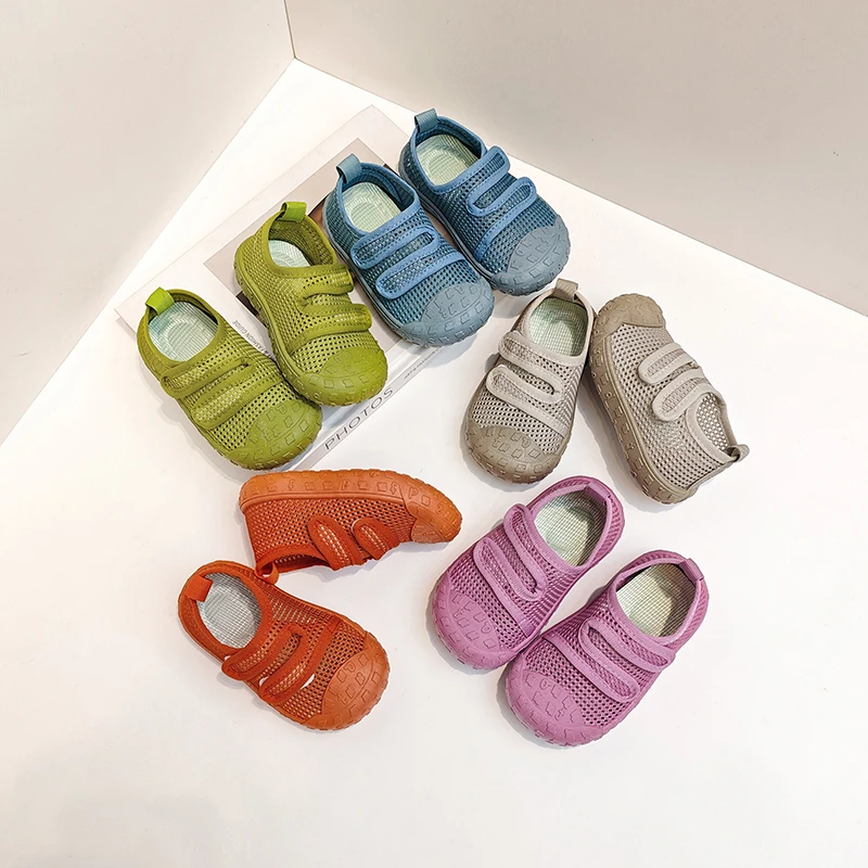 Childern Sandals Mesh Breathable Candy Color Sporty Kids Casual Shoes Slip-resistant Flexiable Summer Boys Girls Shoe 21-30