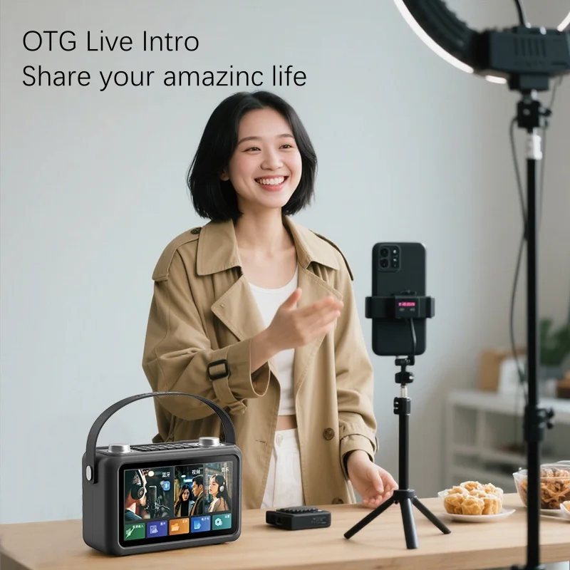 SANSUI F58 شاشة LED 7 بوصة الوسائط المتعددة سمّاعات بلوتوث مع ترجمة كلمات آلة الكاريوكي الذكية الموسيقى مكبر صوت فيديو TF USB #6