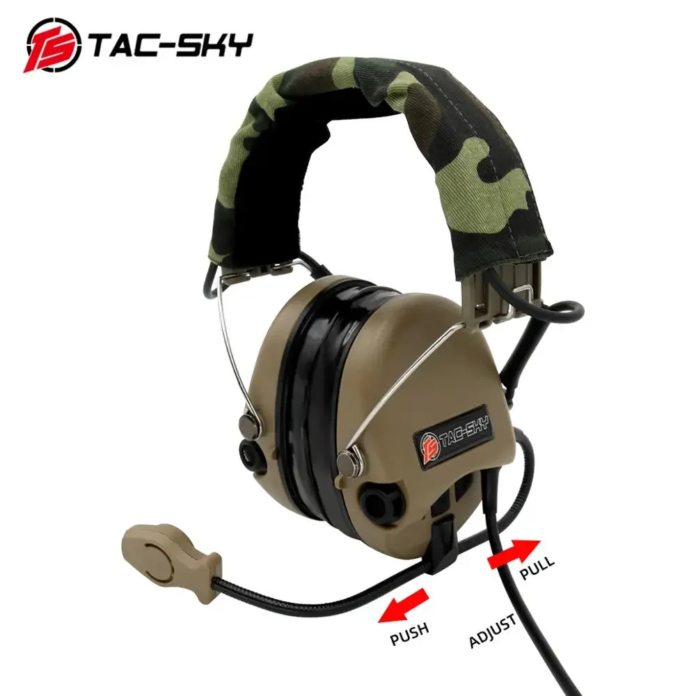 Imagem -05 - Tac-sky Tático Sordin Fones de Ouvido Silicone Protetores Earmuffs Redução Ruído Tiro Intercom Tático