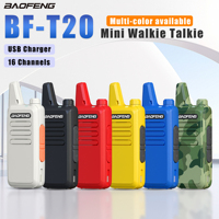 Baofeng Mini Walkie Talkie BF-T20 USB Charger 5KM Long Range Rechargable Portable Handheld  UHF Radio For Camping Trip Kids Gift
