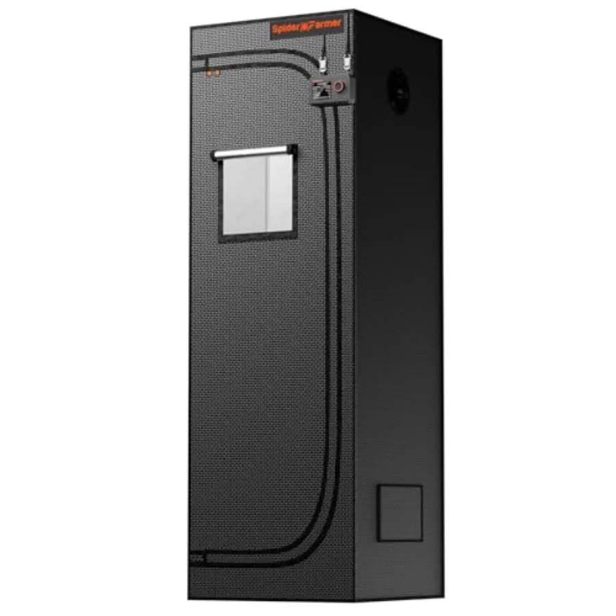 

Тент для выращивания растений 2x2x6 футов (2025 New 24x24x72) с крючком для контроллера, смотровым окном, боковой застежкой для двери, из утолщенного майларового полотна 1680D, для использования в помещении