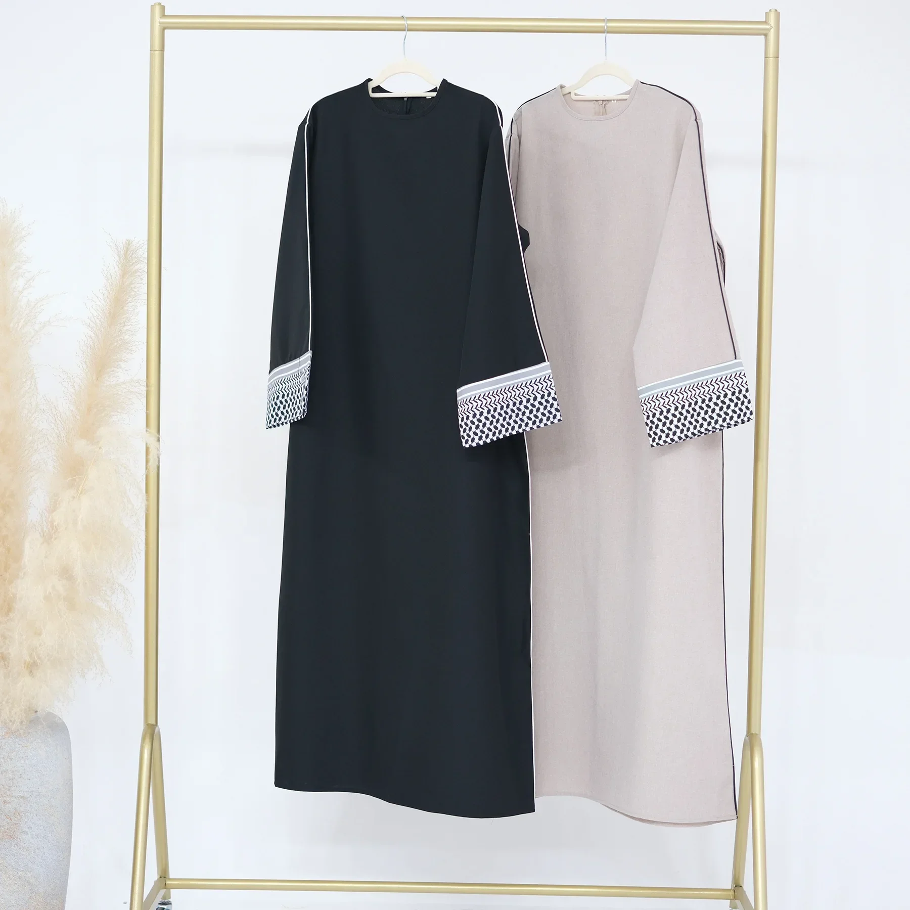 

Linen Closed Abaya Keffiyeh Muslim Dress Printed Abayas for Women Dubai 2025 Luxury Turkey Ramadan Islamic Clothes Kaftan Robe