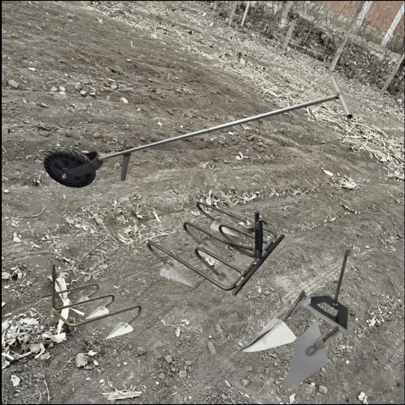 Hand Push Tillage Hoeing Weeding Loose Soil Hoeing Multifunctional Vegetable Garden Farmland Tillage and Ditching Equipment