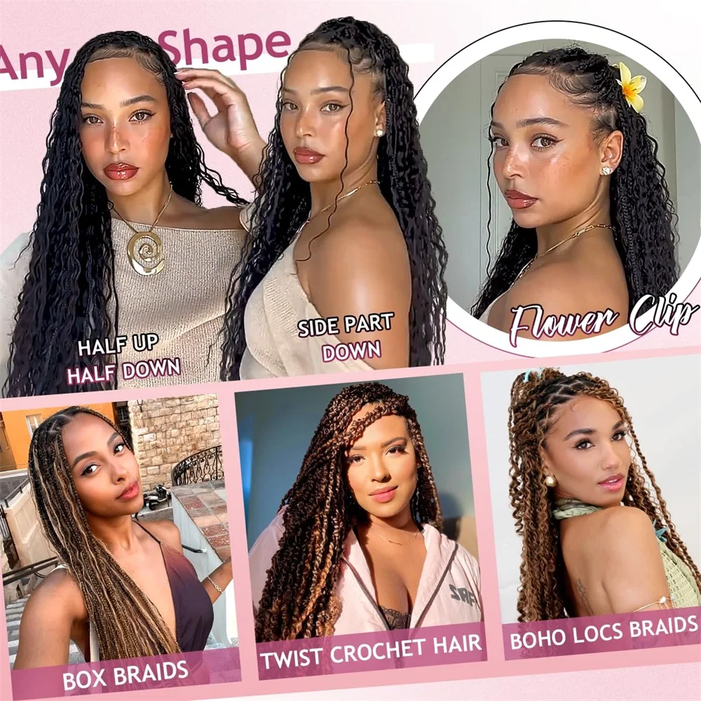 100g Cabello Humano para Trenzas Boho, Ondulado Profundo, Cabello Humano a Granel para Trenzar, Rizado Profundo, Paquetes de Cabello Humano sin Trama para Trenzas Boho