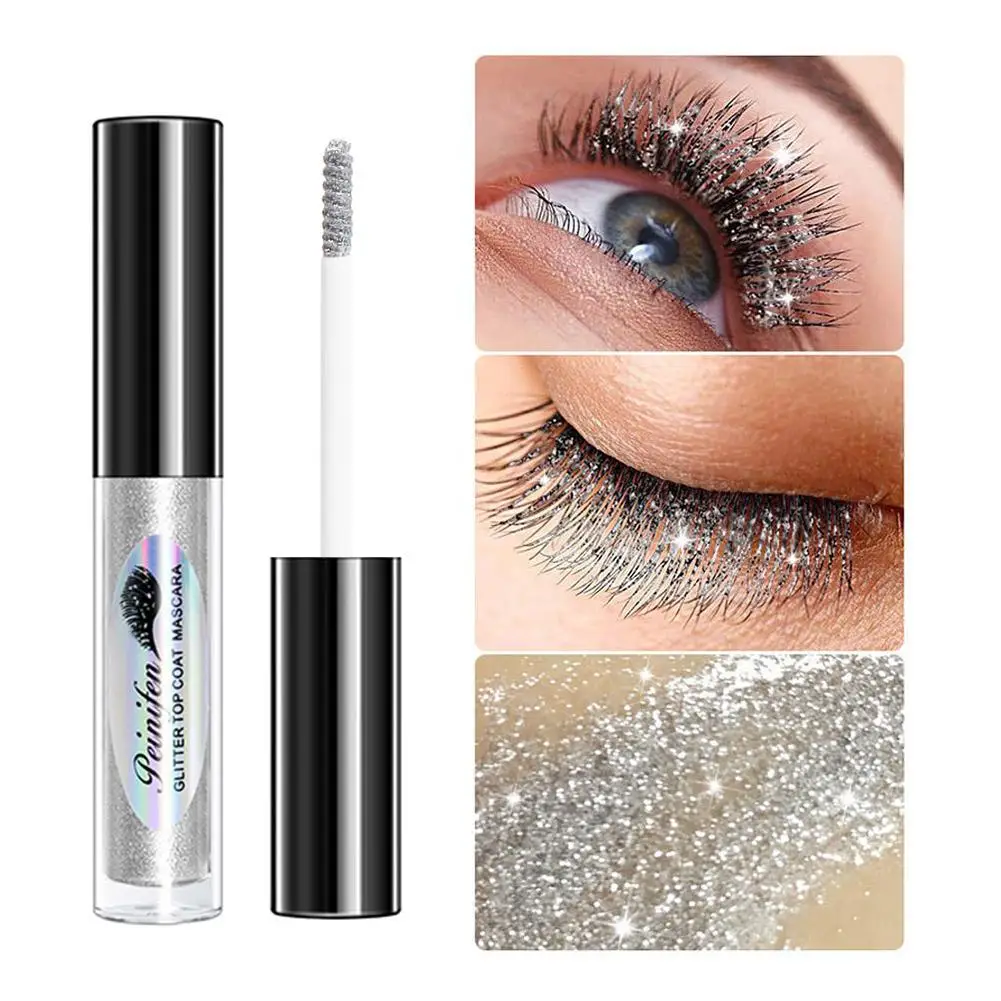 Diamond Shimmer Mascara Glitter Lash Mascara Waterproof Long Lasting Shimmer Gloss Mascara Long Curl Mascara Eyeshadow Makeup