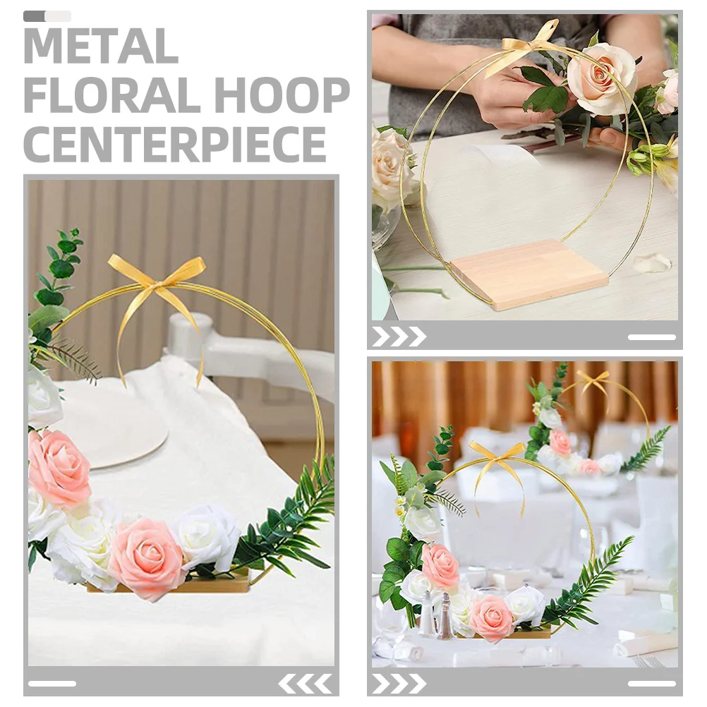 

1pcs Diy Wreath Forms Floral Hoop Craft Metal Rings Tabletop Garland Decor Centerpiece Wedding Party Decorative Flower Hoops