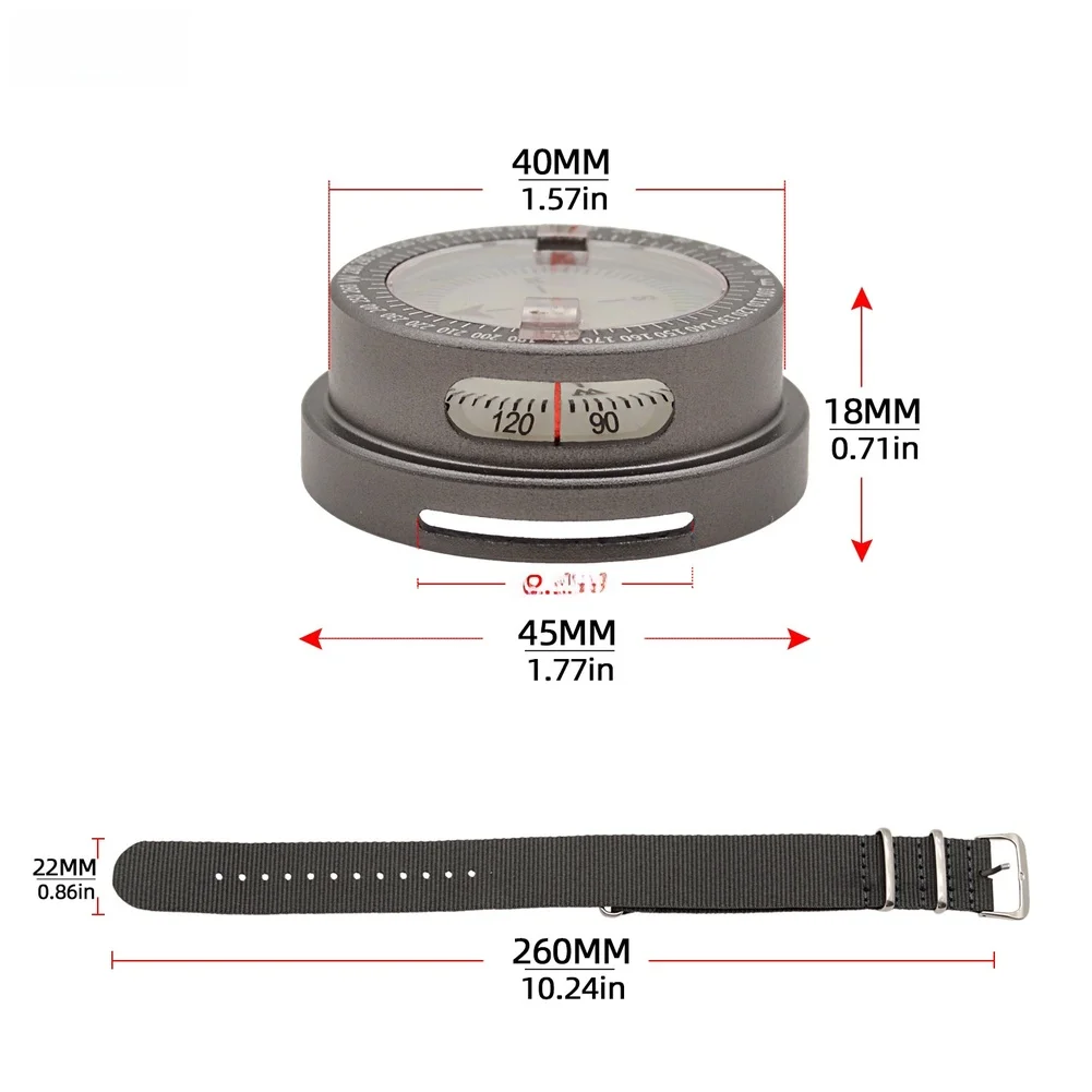 Strong Magnet Diving For COMPASS Wristband in Aluminum Alloy with Luminous Markings and Reliable Performance at 50M Depth