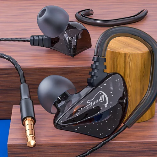 Imagen 2 del producto Auriculares con cable y micrófono, audífonos internos de 3,5mm, estéreo de graves HiFi, deportivos para videojuegos, gancho para la oreja con micrófono
