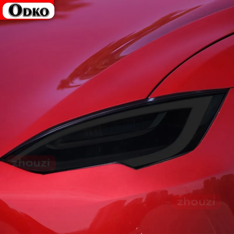 

2 шт. для Tesla Model 3 X Y S, оттенок автомобильных фар, дымчатая черная защитная пленка, защитная прозрачная наклейка из ТПУ, аксессуары