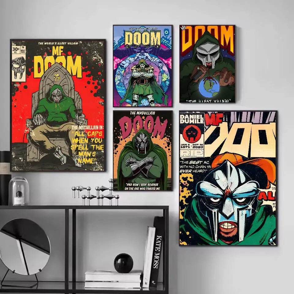 M-MF Doom Madlib ملصق فني ذاتي اللصق مقاوم للماء ورق ملصق مقهى بار غرفة النوم جدار ديكور