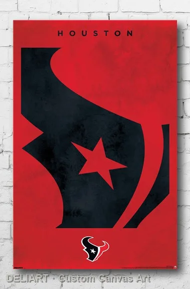 

HOUSTON TEXANS - LOGO 25 Canvas Poster Custom Size Available Room Decoration Home Decor Wall Art