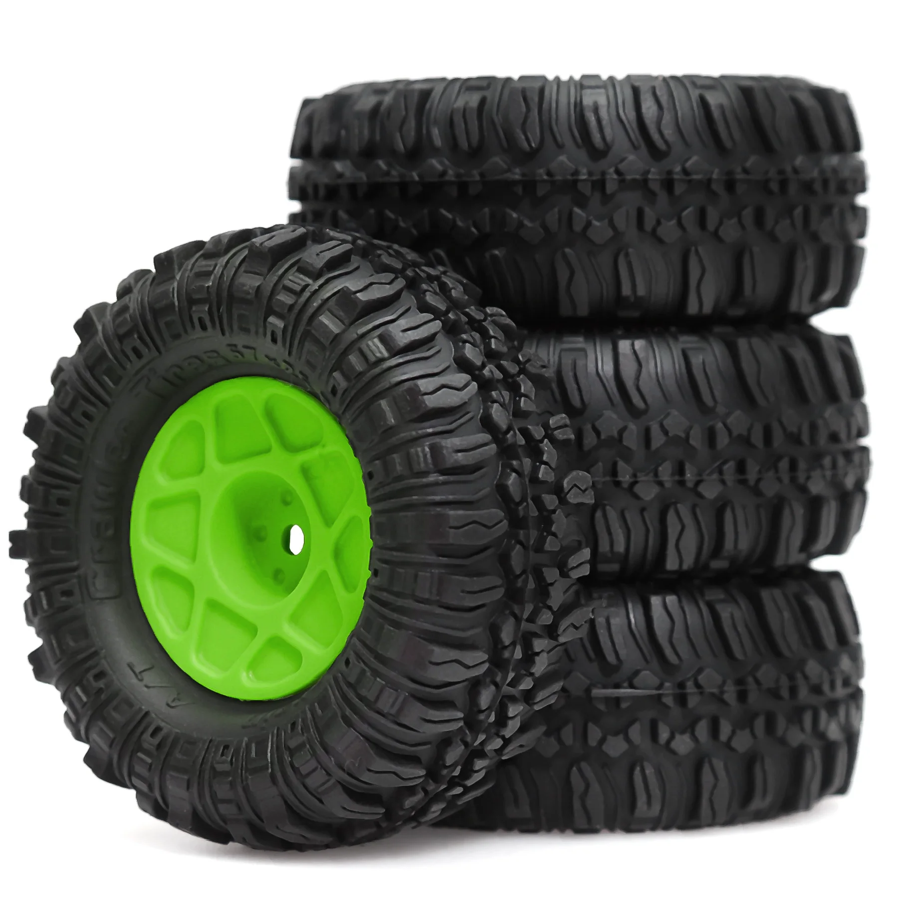 1.0 Beadlock Wheels and Tires w/ Extended Wheel Spacers for TRX-4M HB CR18P R268 RC Crawler Car