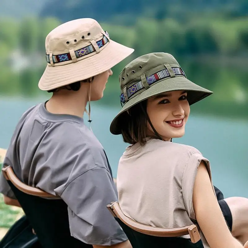 Summer Bucket Hat For Men Breathable Fisherman Hat Fishing Outdoor Sunshade Big Brim Sun Protection Riding Sunscreen Sunhat