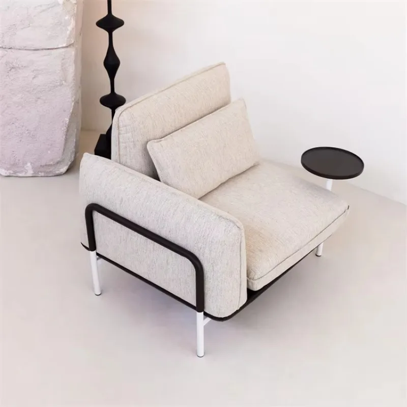 Modern Beige Fabric Sofa Single Classic Living Room Furniture Single Person Sofa Chair