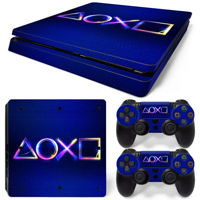 For PS4 Slim Console and 2 Controllers Skin Sticker Geometry Design skin Protective Vinyl Decal Full Set for PS4 skin