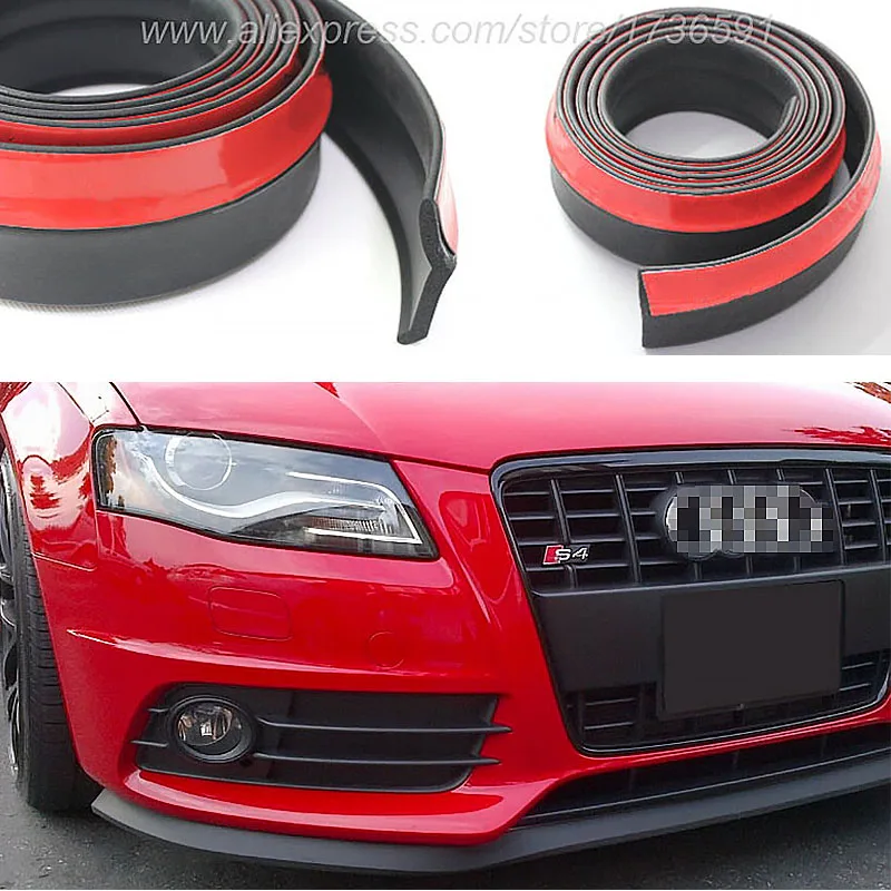 Car Body Kit For Audi A6 S6 RS6 C6 C7 A3 S3 RS3 8P A4 S4 RS4 B6 Car Bumper Lip Front Rear Skirt Spoiler Deflector Rubber Strip