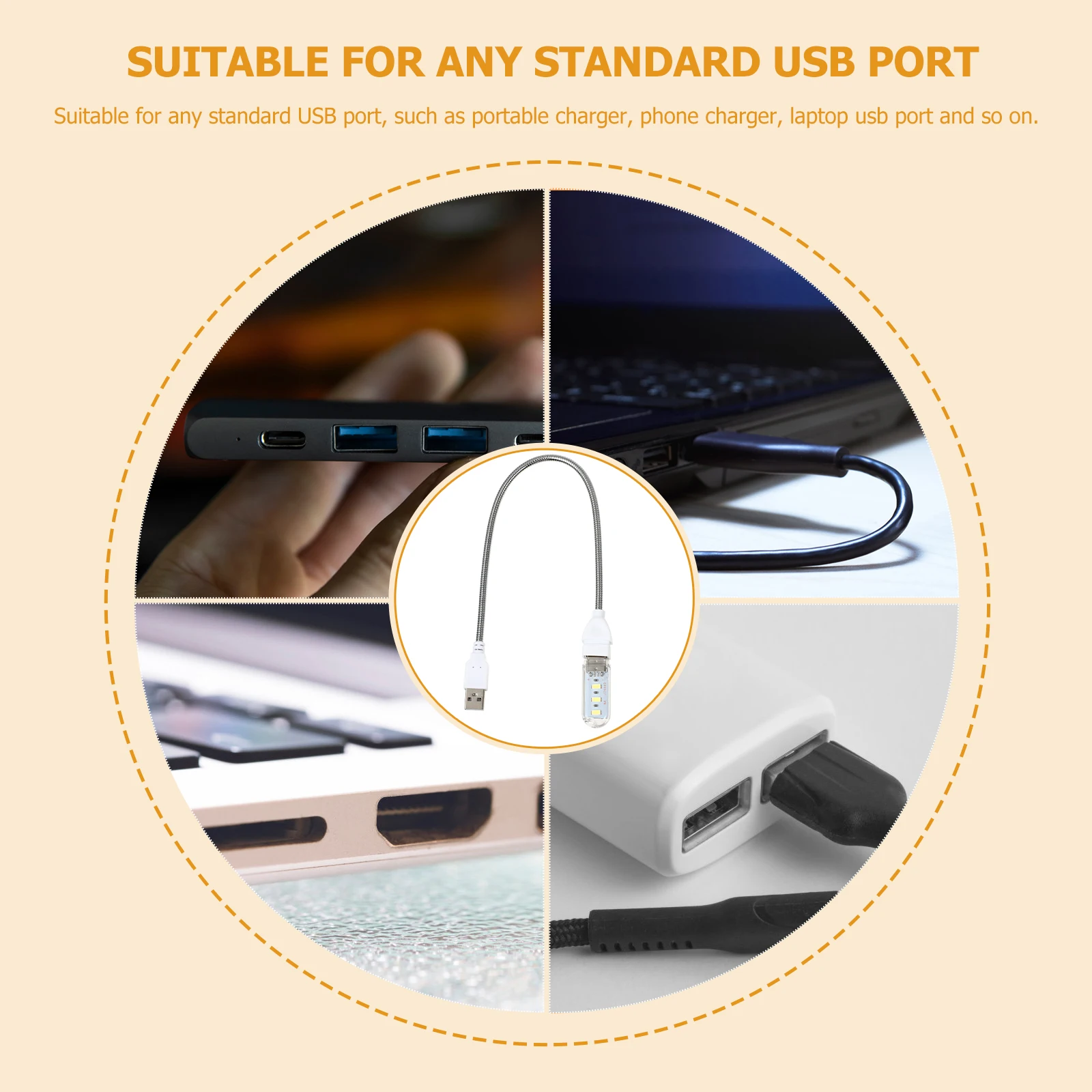 

USB Night Light PVC Portable LED Lamp for Laptop Bedside Reading Camping Office Bedroom Atmosphere Lighting USB Powered