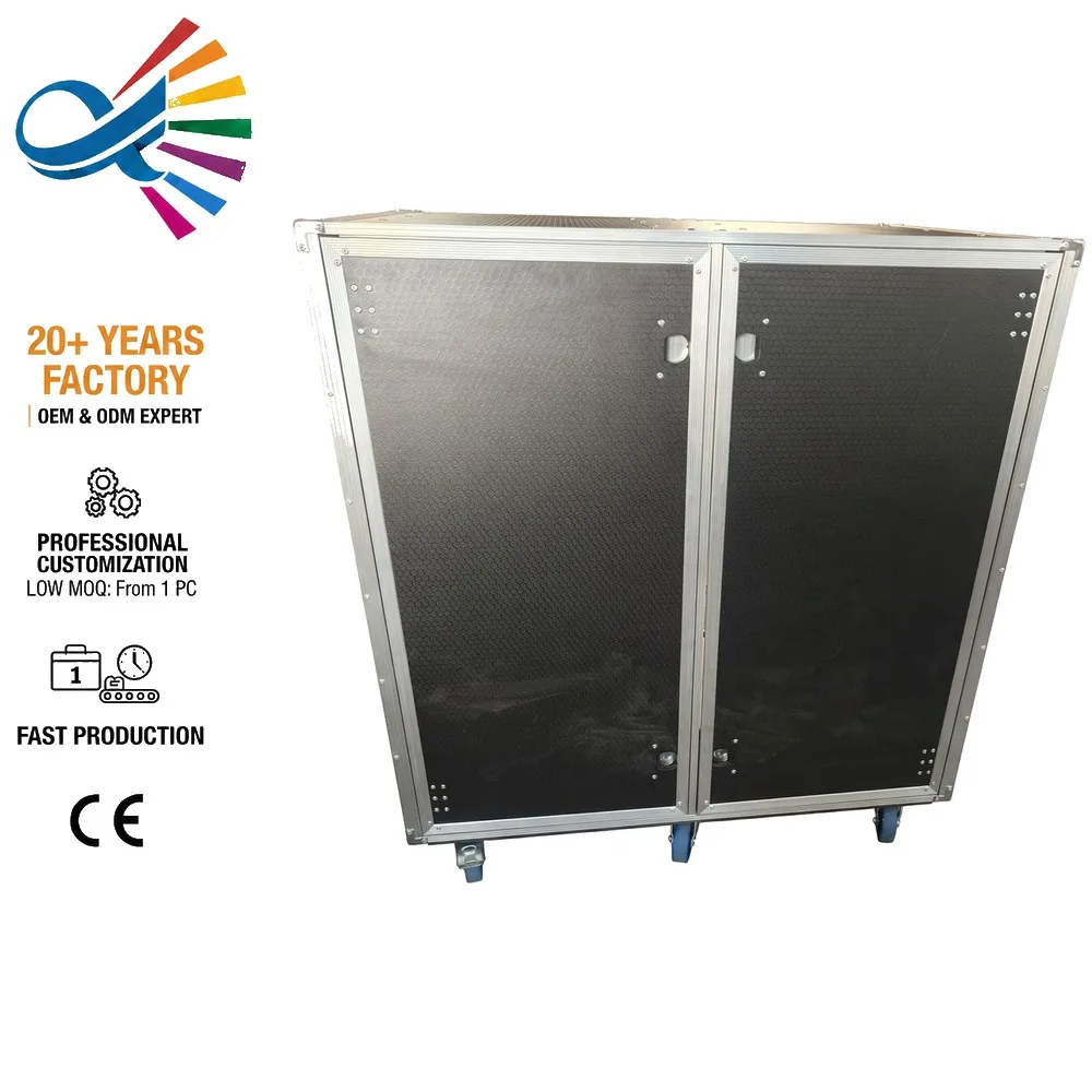 Sliding Door Rack Case 24RU Slam Road Trunk Pro Series Professional Amplifier Flight Case IP65 Waterproof Heavy Duty Gear